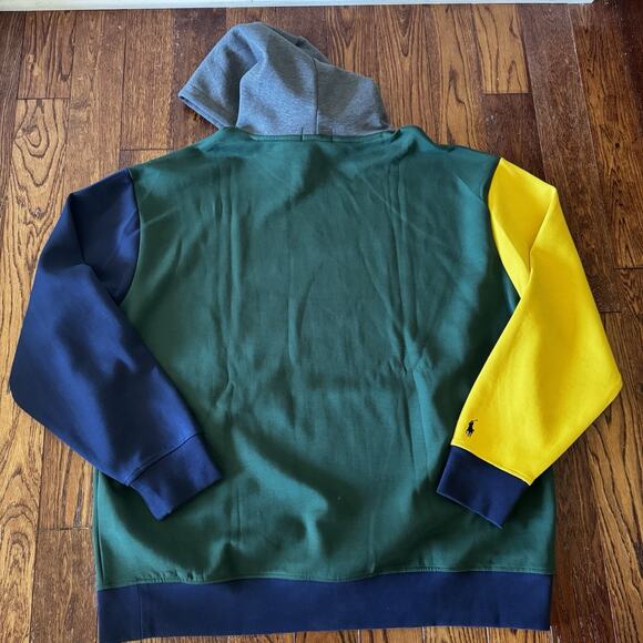 New Polo Ralph Lauren Color-Blocked Double Knit Hoodie Mens 2XB Big & Tall NWT - Picture 5 of 14